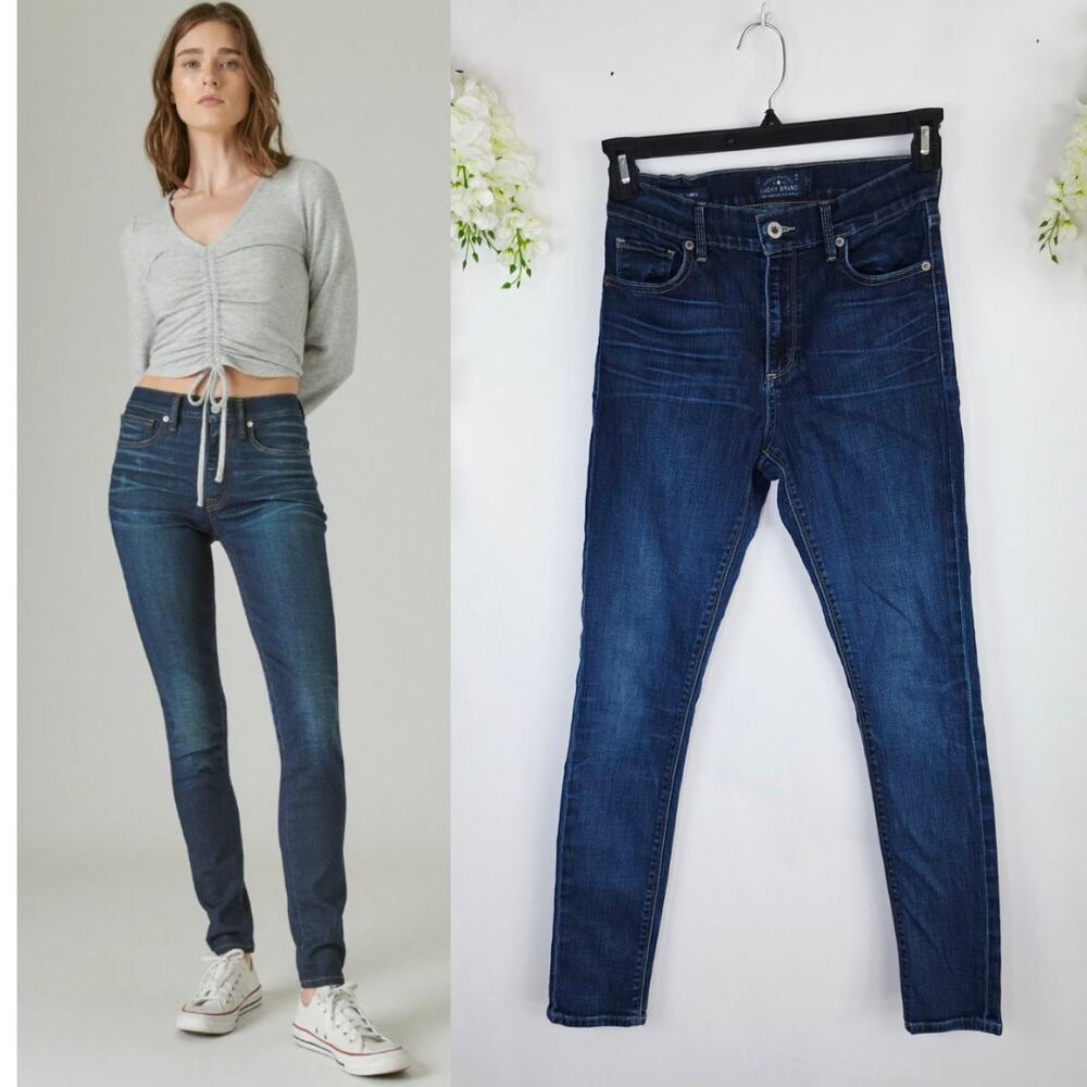 Lucky Brand Bridgette Skinny Jeans 4/27 Dark Wash Stretch Y2K Boho Casual Classy
